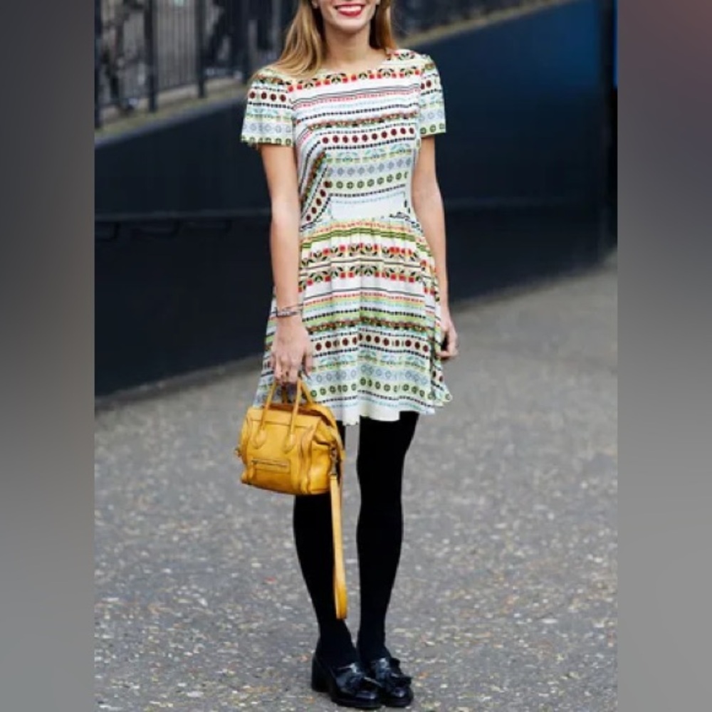 Topshop Colorful Geometric Print Cap Sleeve Mini Dress size 4